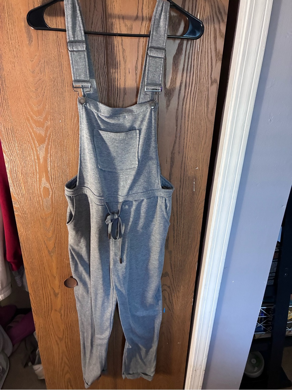 Shosho Gray Stretch Overall Jumpsuit Size Medium